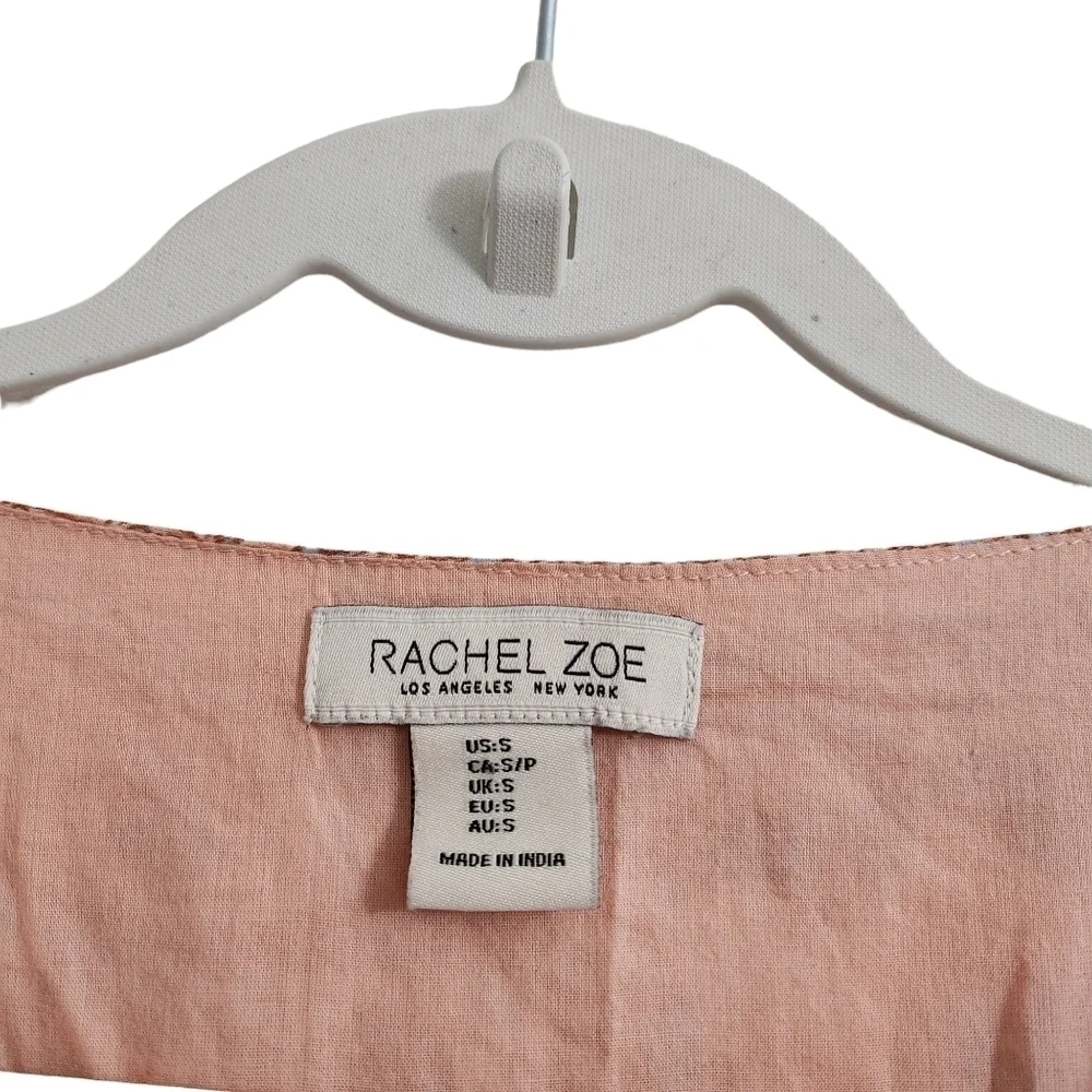 Rachel Zoe Maxi Dress Small Pink Empire Paisley Tiered‎ V-Neck Boho Summer Beach